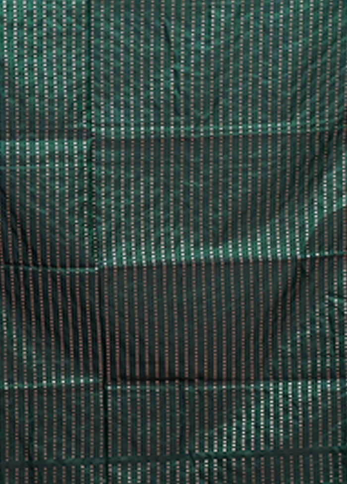 Green Banarasi Silk Saree With Blouse Piece - Image 5
