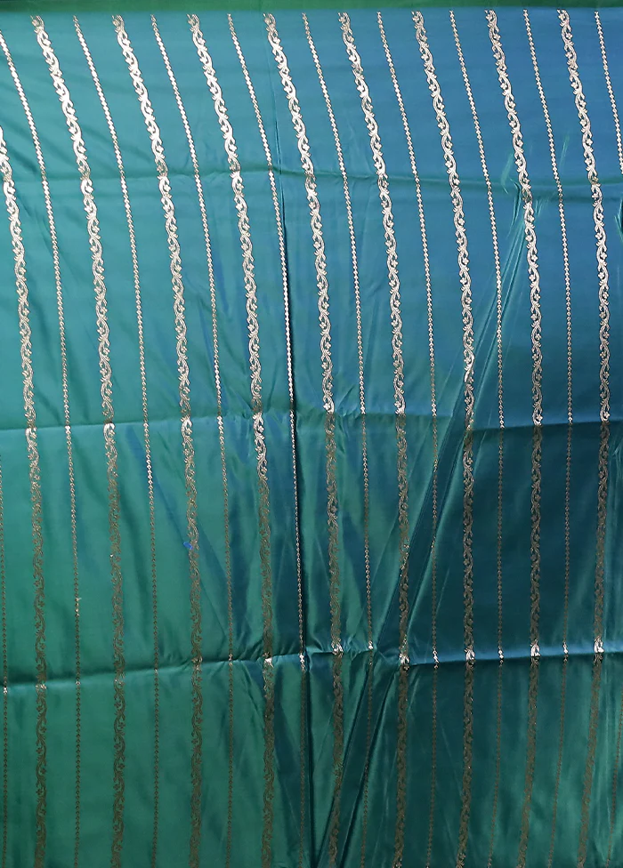 Green Banarasi Silk Saree With Blouse Piece - Image 5