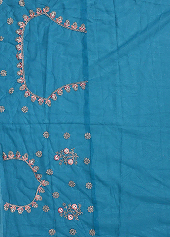 Green Blended Silk Dupatta Lehenga Set - Image 4