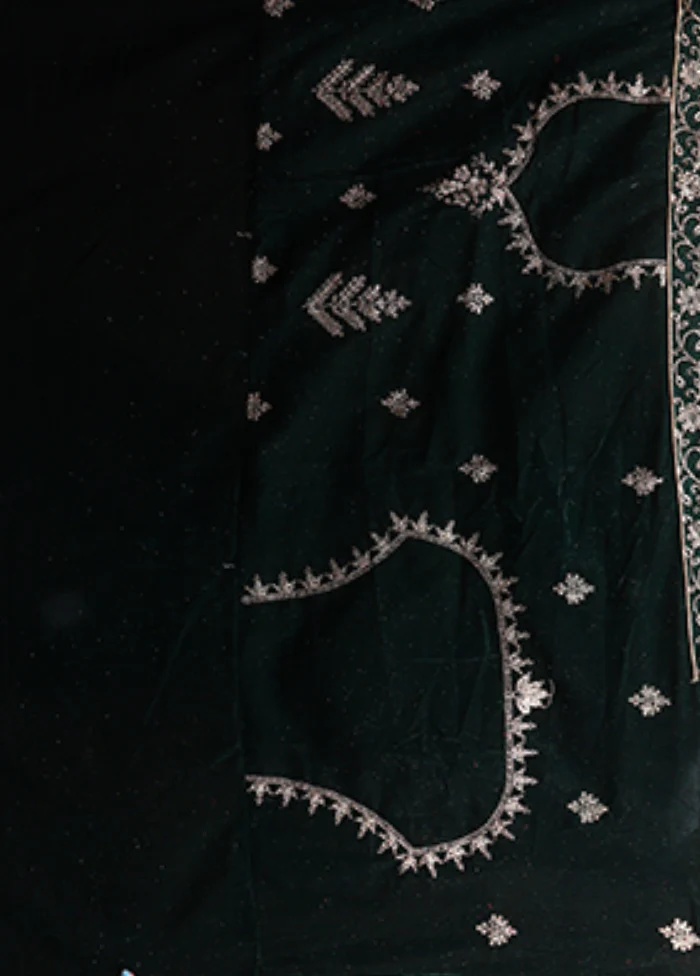 Green Blended Silk Dupatta Lehenga Set - Image 4