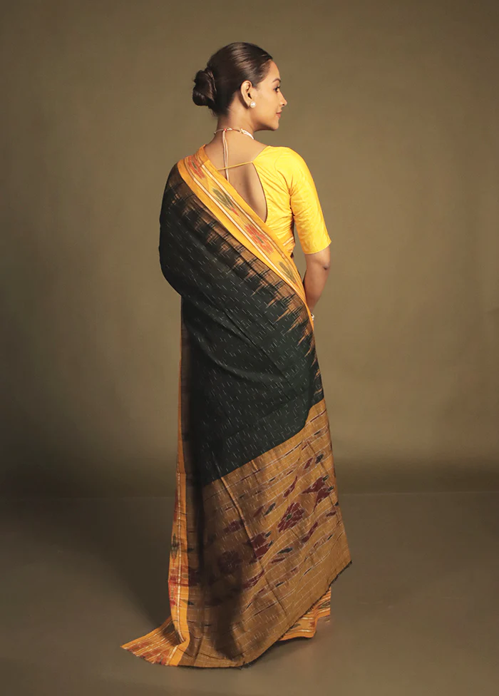 Green Bomkai Silk Saree Without Blouse Piece - Image 3