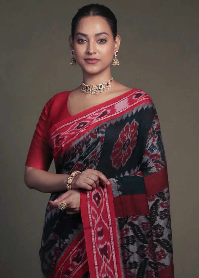 Green Bomkai Silk Saree Without Blouse Piece - Image 2