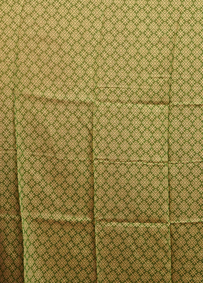 Green Chanderi Silk Saree With Blouse Piece - Image 5