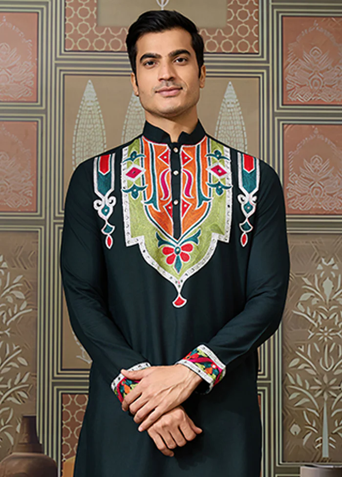 Green Cotton Kurta - Image 2
