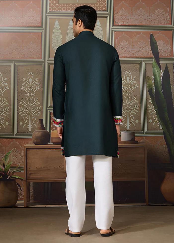 Green Cotton Kurta - Image 3