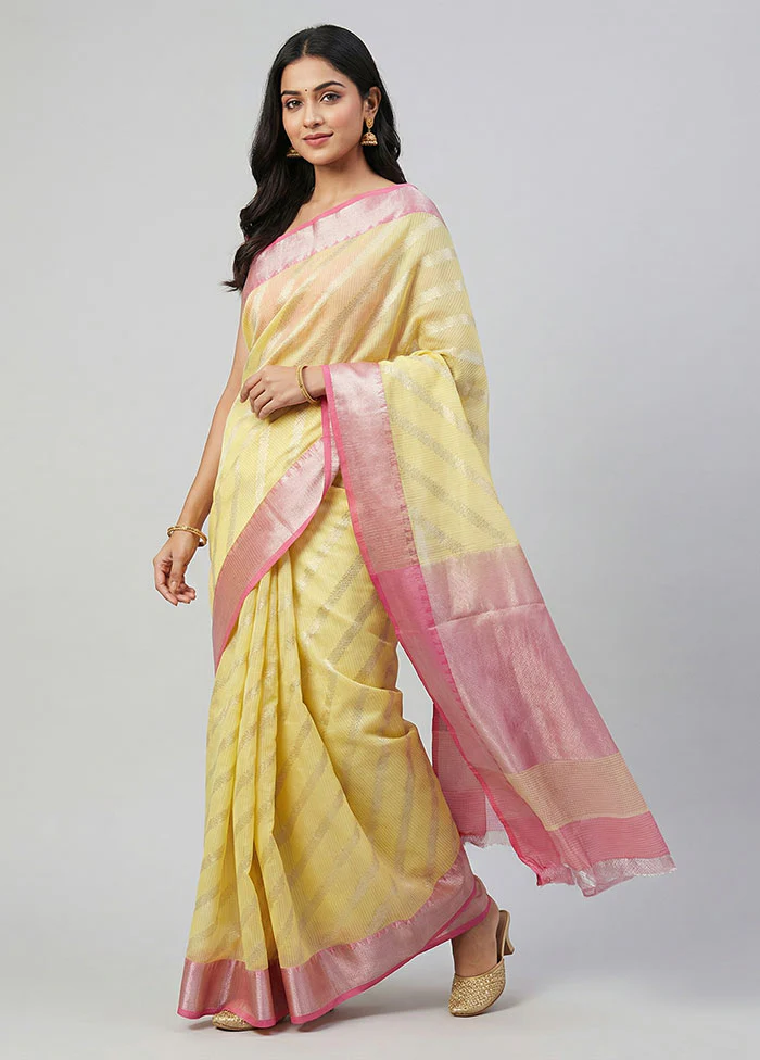 Green Cotton Saree With Blouse Piece