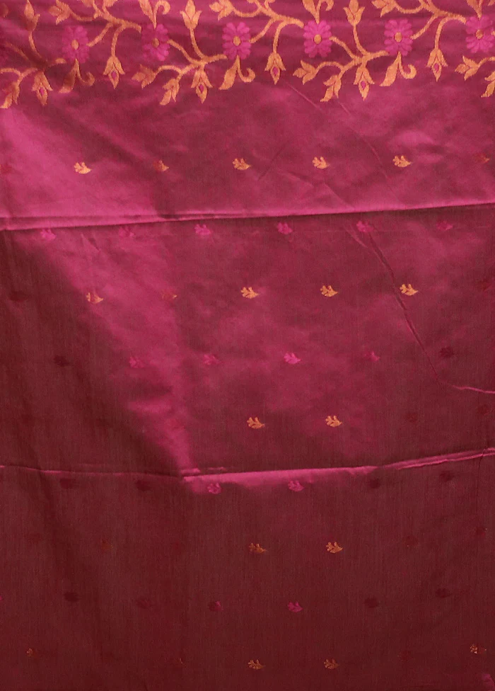 Green Cotton Saree With Blouse Piece - Image 5
