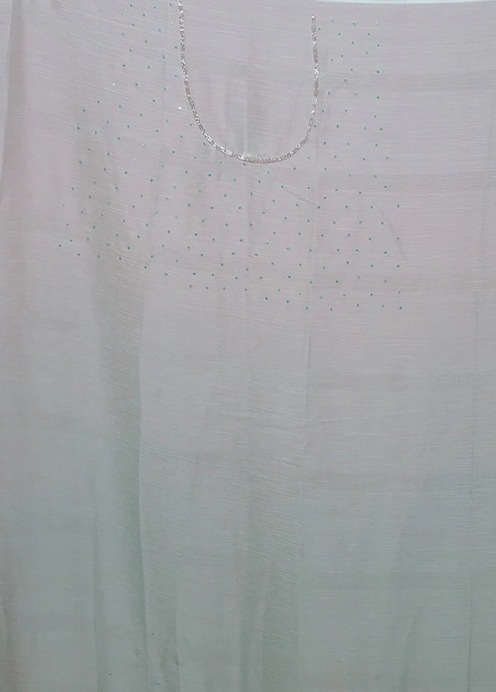 Green Crushed Tissue Silk Saree With Blouse Piece - Image 5
