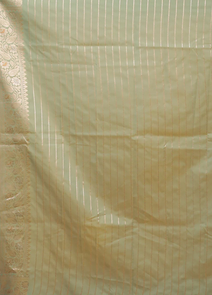 Green Dupion Silk Saree With Blouse Piece - Image 5