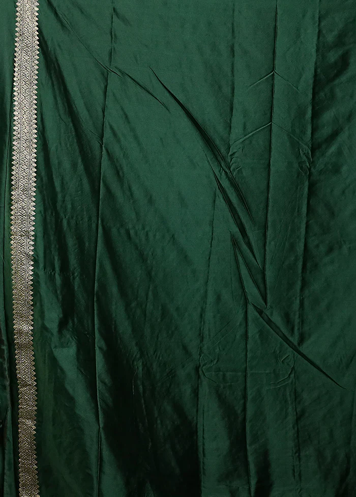 Green Dupion Silk Saree With Blouse Piece - Image 5