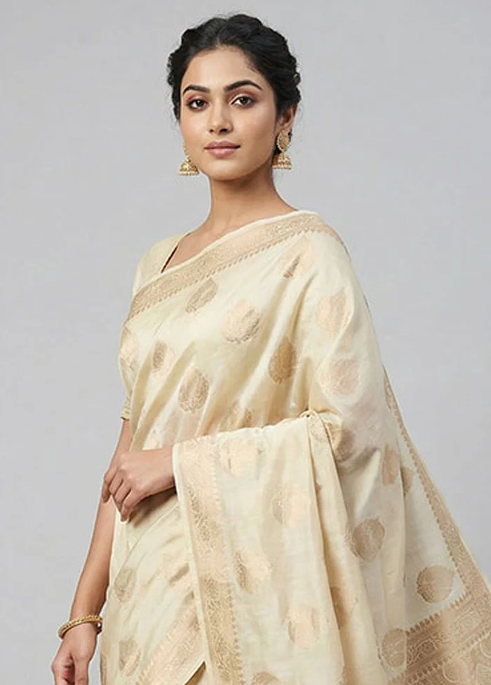 Green Dupion Silk Saree With Blouse Piece