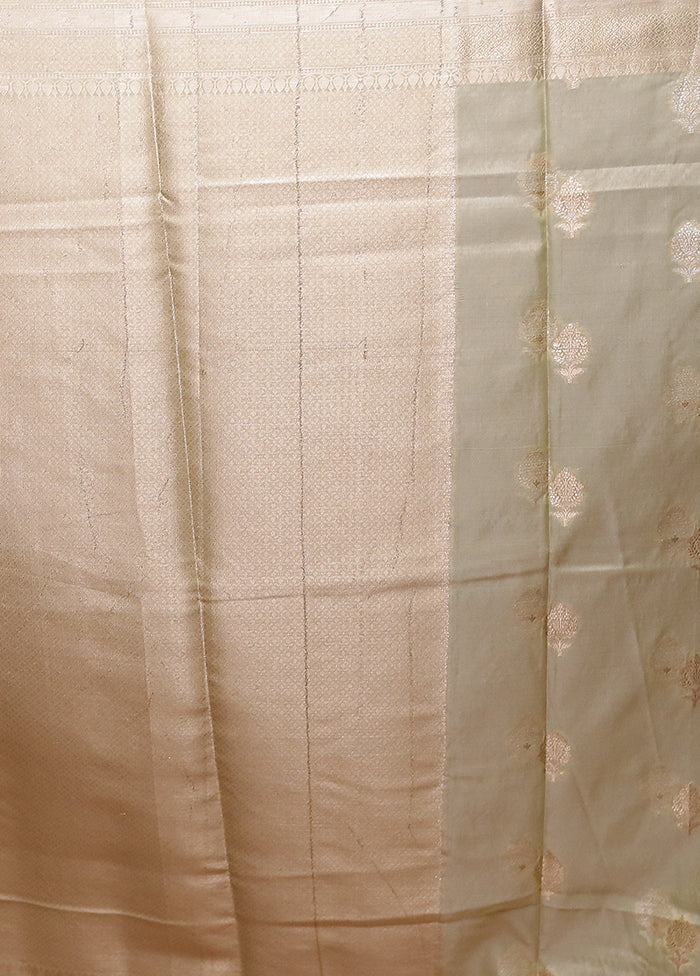 Green Dupion Silk Saree With Blouse Piece - Image 5