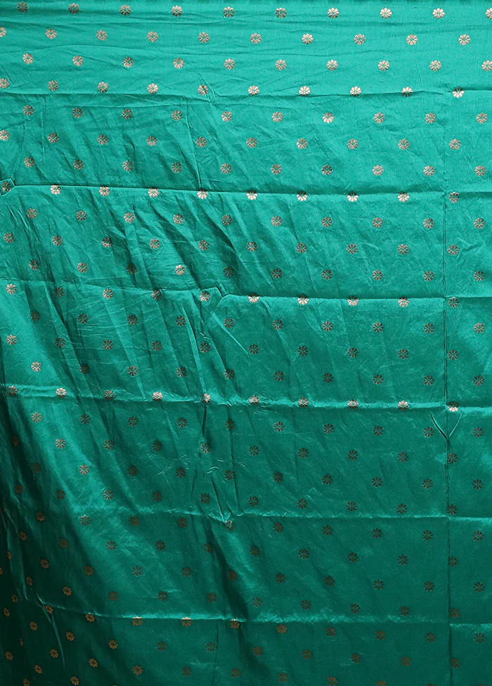 Green Dupion Silk Saree With Blouse Piece - Image 5