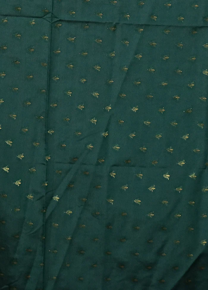 Green Dupion Silk Saree With Blouse Piece - Image 5