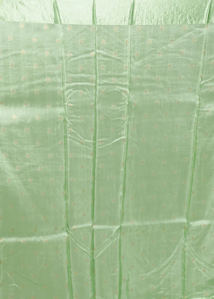 Green Dupion Silk Saree With Blouse Piece - Image 5