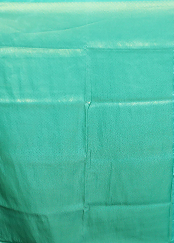 Green Dupion Silk Saree With Blouse Piece - Image 5