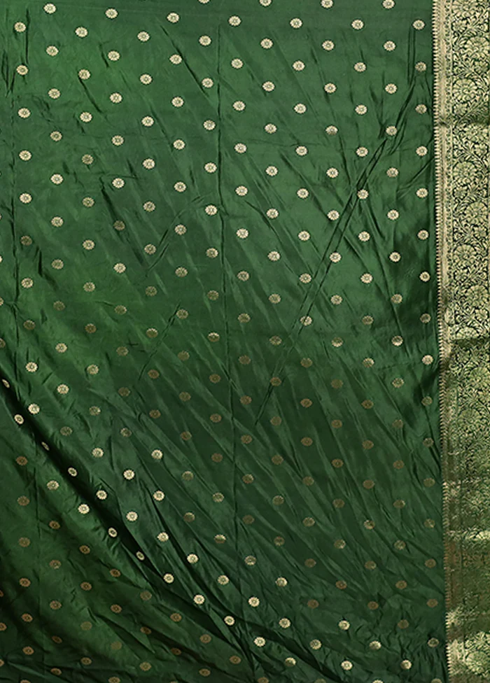 Green Dupion Silk Saree With Blouse Piece - Image 5