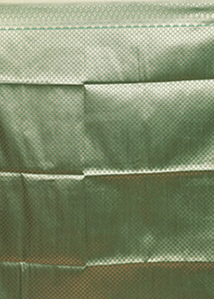 Green Dupion Silk Saree With Blouse Piece - Image 5