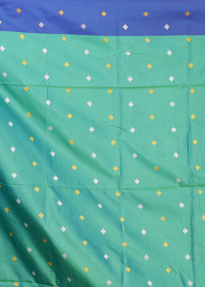Green Dupion Silk Saree With Blouse Piece - Image 5
