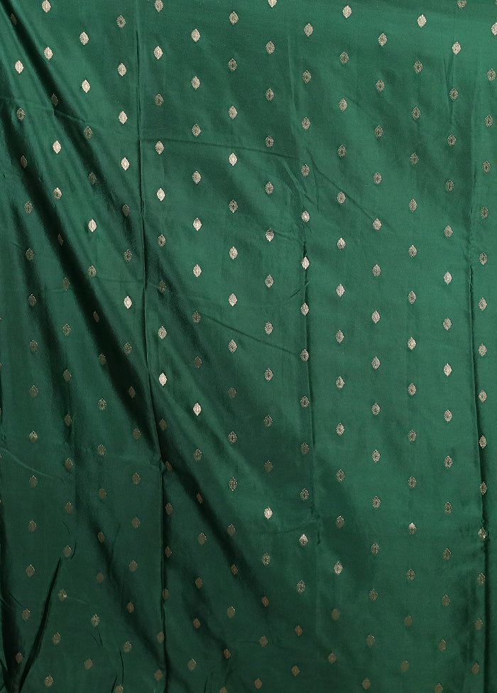 Green Dupion Silk Saree With Blouse Piece - Image 5