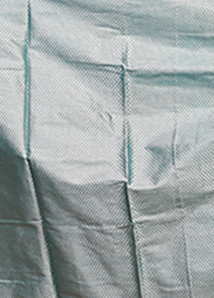 Green Dupion Silk Saree With Blouse Piece - Image 5