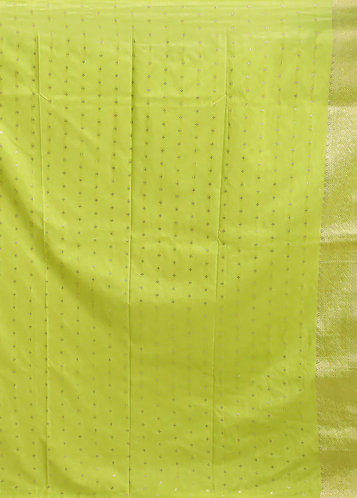 Green Dupion Silk Saree With Blouse Piece - Image 5