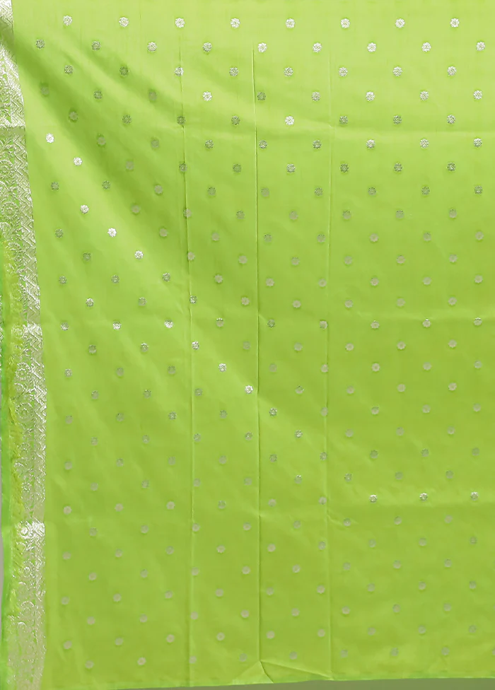Green Dupion Silk Saree With Blouse Piece - Image 5