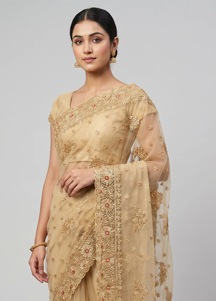 Green Georgette Saree With Blouse Piece - Image 2