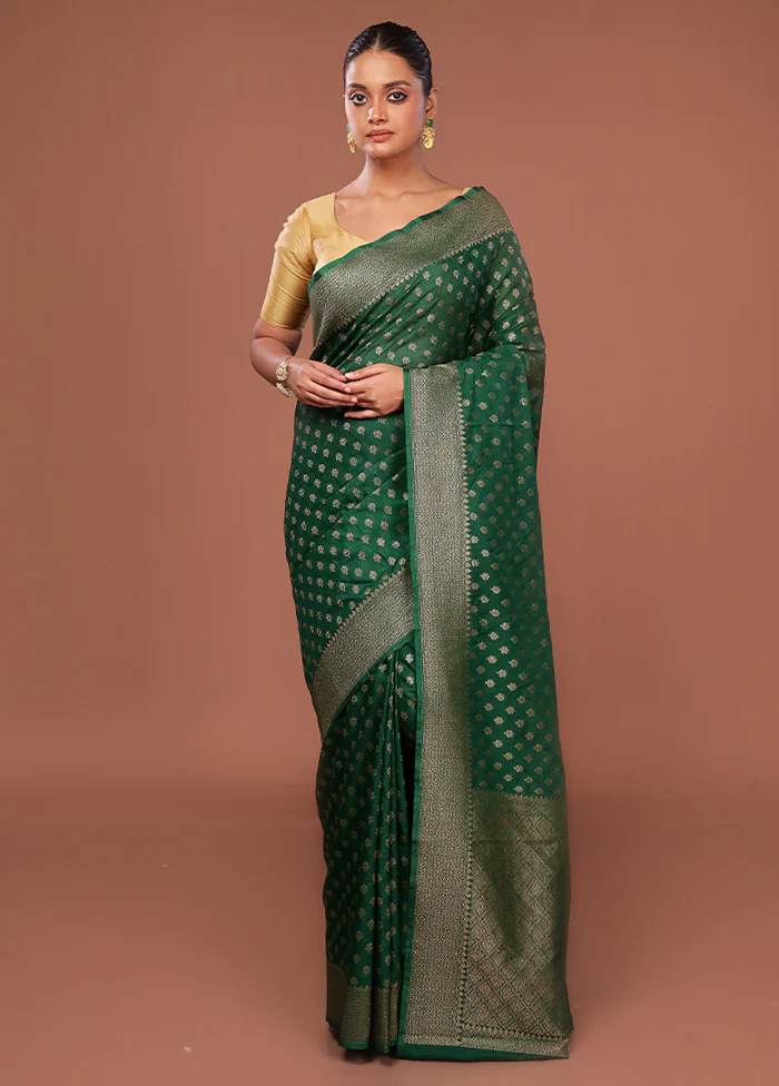 Green Georgette Saree With Blouse Piece - Image 2