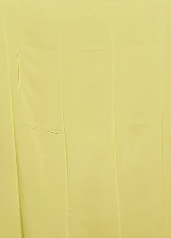Green Handloom Chiffon Pure Silk Saree With Blouse Piece - Image 5