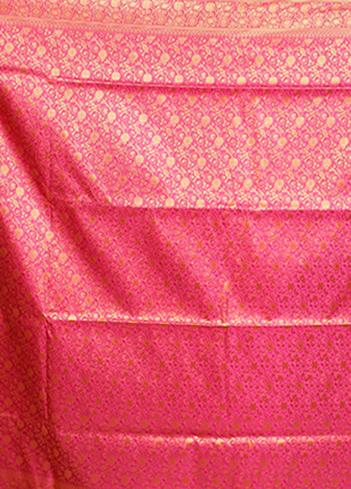 Green Handloom Jamewar Pure Silk Saree With Blouse Piece - Image 5