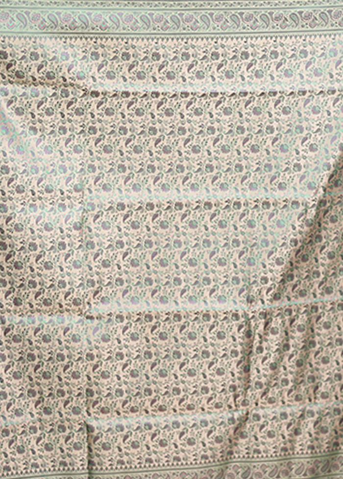 Green Handloom Jamewar Pure Silk Saree With Blouse Piece - Image 5
