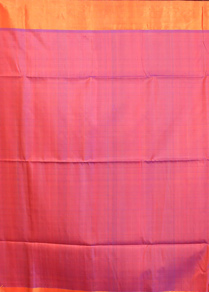 Green Handloom Kalakshetra Pure Silk Saree With Blouse Piece - Image 5