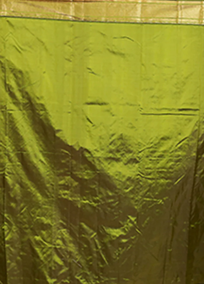 Green Handloom Kanjivaram Pure Silk Saree With Blouse Piece - Image 5