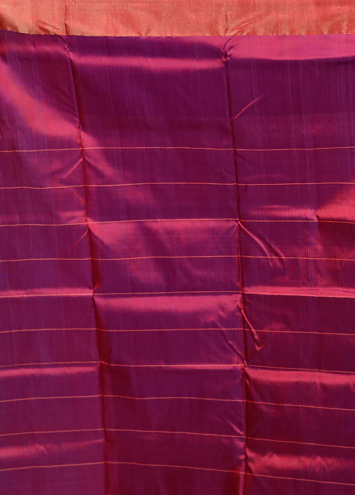 Green Handloom Kanjivaram Pure Silk Saree With Blouse Piece - Image 5