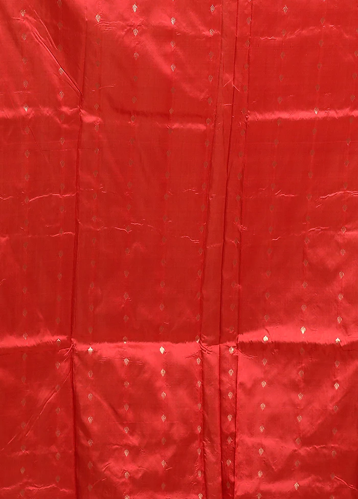 Green Handloom Katan Pure Silk Saree With Blouse Piece - Image 5