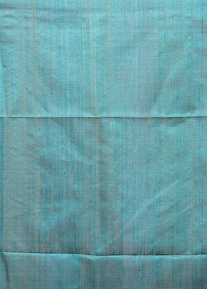 Green Handloom Matka Pure Silk Saree With Blouse Piece - Image 5