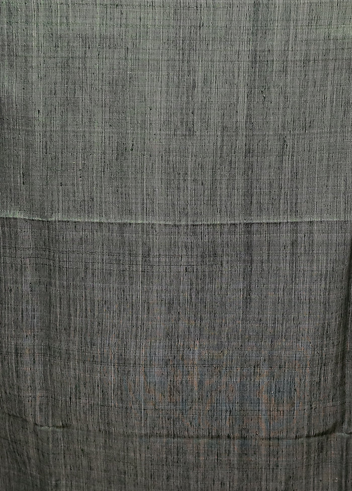 Green Handloom Matka Pure Silk Saree With Blouse Piece - Image 5