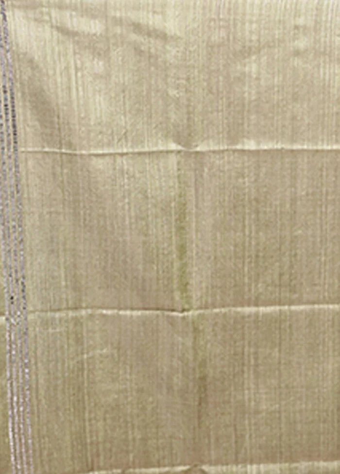 Green Handloom Matka Pure Silk Saree With Blouse Piece - Image 5
