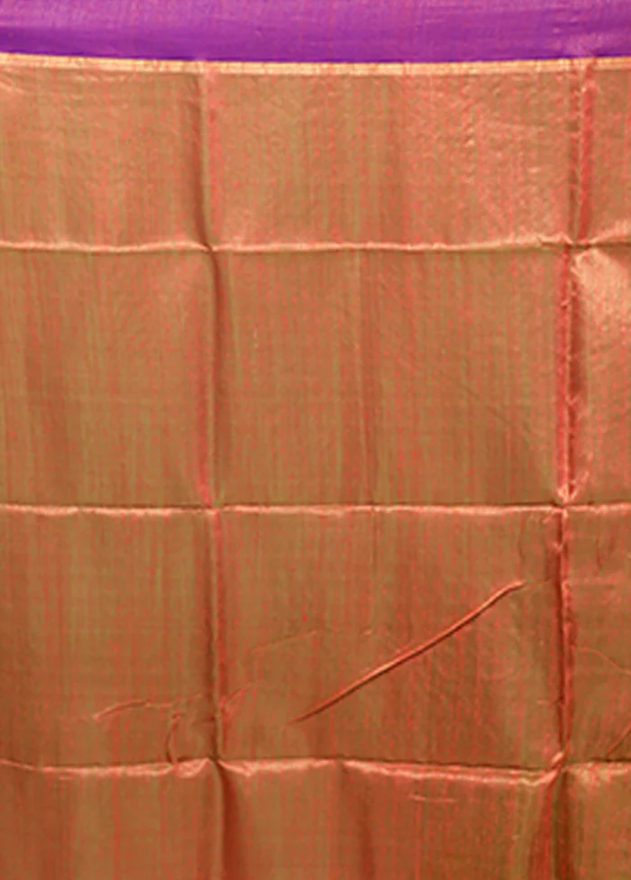 Green Handloom Matka Pure Silk Saree With Blouse Piece - Image 5