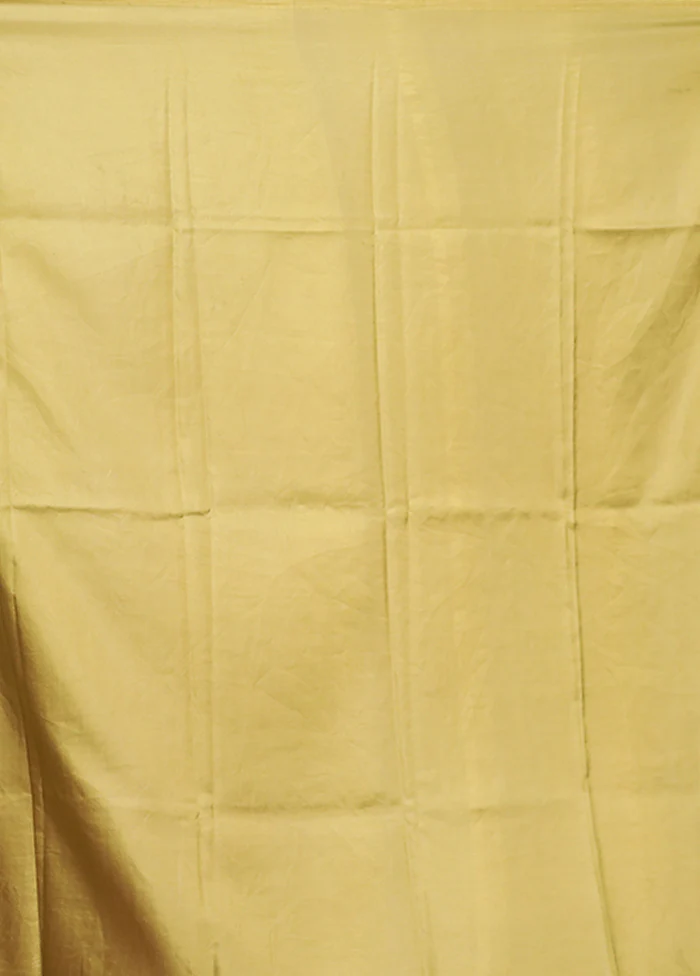 Green Handloom Printed Pure Silk Saree Without Blouse Piece - Image 5