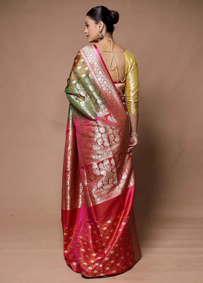 Brown Handloom Tanchoi Pure Silk Saree With Blouse Piece - Image 3