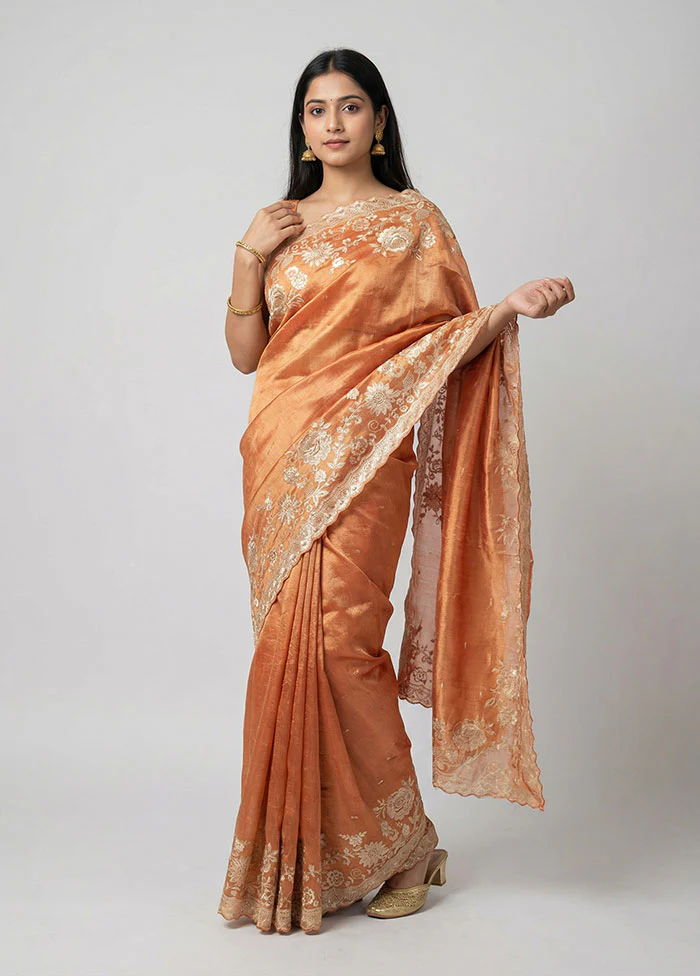 Green Handloom Tissue Pure Silk Saree With Blouse Piece