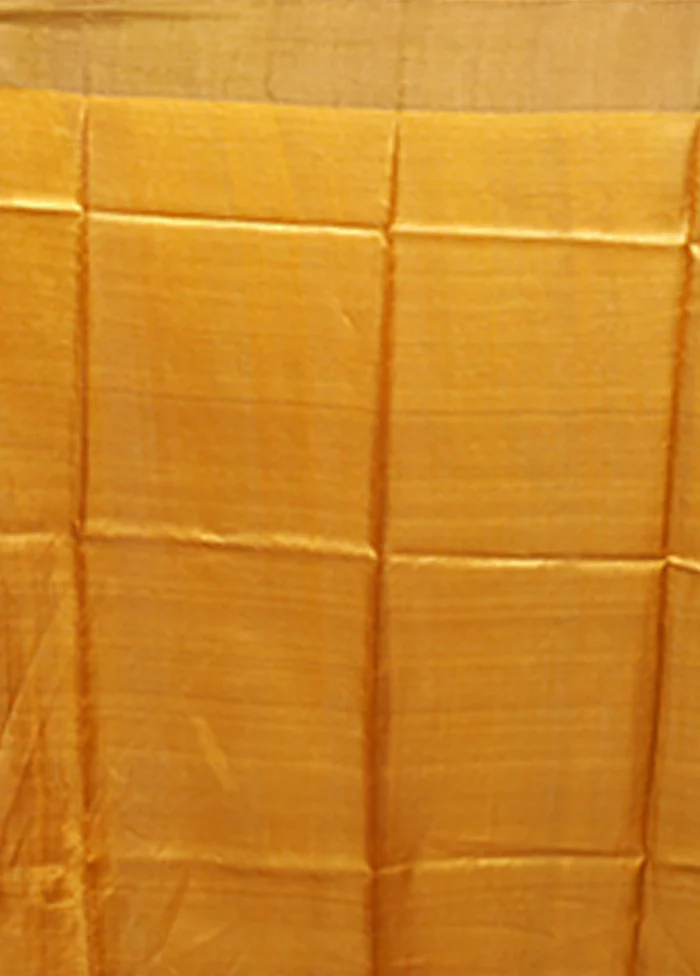 Green Handloom Tussar Silk Saree With Blouse Piece - Image 5