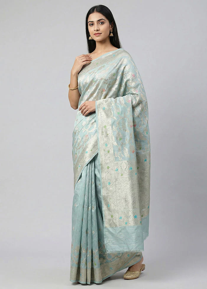 Green Handloom Uppada Pure Silk Saree With Blouse Piece