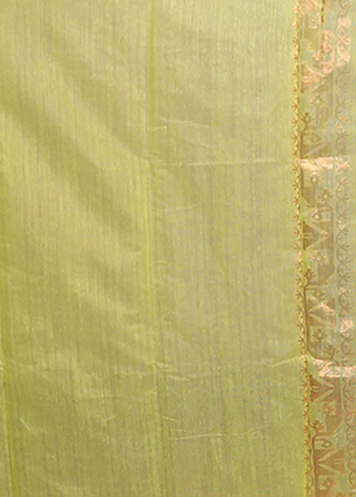 Green Jamdani Cotton Saree Without Blouse Piece - Image 5