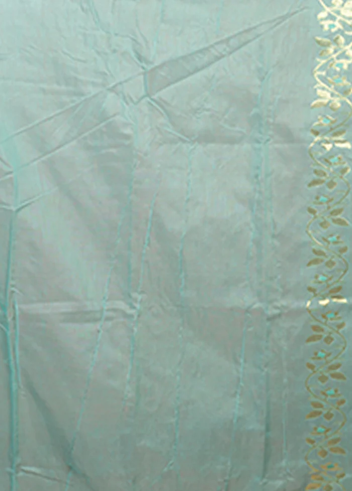 Green Jamdani Cotton Saree Without Blouse Piece - Image 5