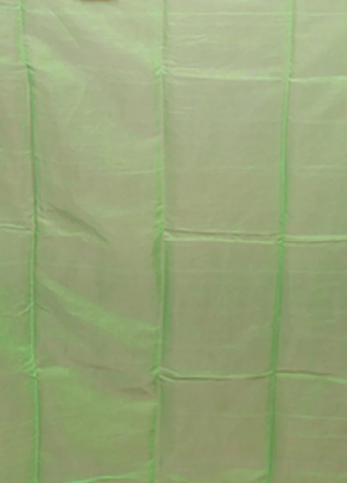 Green Jamdani Cotton Saree Without Blouse Piece - Image 5