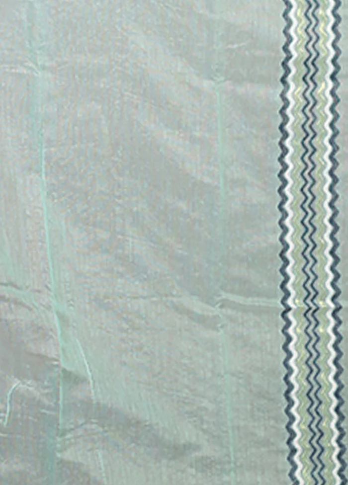 Green Jamdani Cotton Saree Without Blouse Piece - Image 5