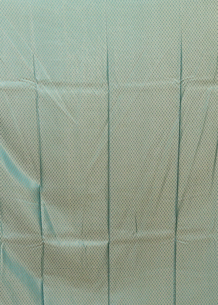 Green Jamewar Silk Saree With Blouse Piece - Image 5